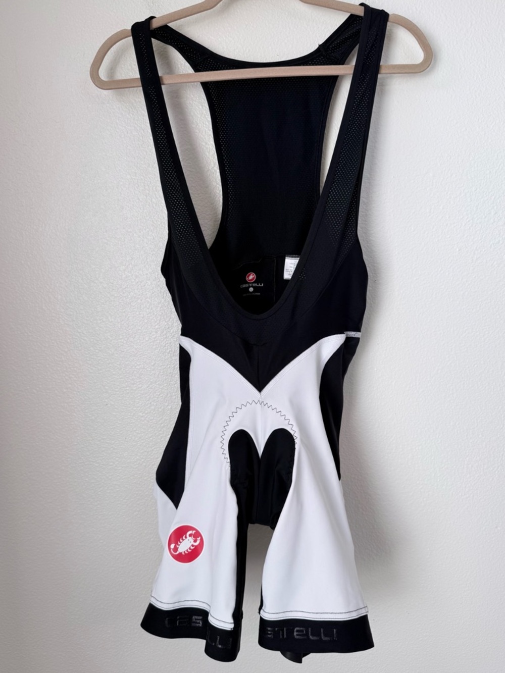 Castelli Velocissimo Cycling Bib Shorts Men’s Large KISS3 Pad Black/White EUC